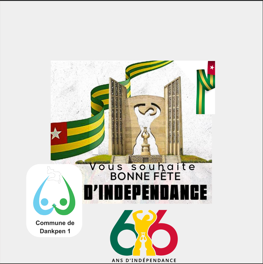 Affiche de Dankpen 1 pour la célébration du 66èm anniversaire de l´ indépance du Togo